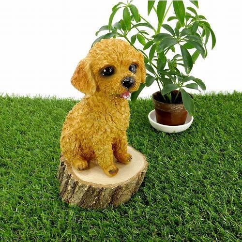 犬の置物 トイプードル かわいい ミニチュア 置き物 樹脂石膏 KZ-237