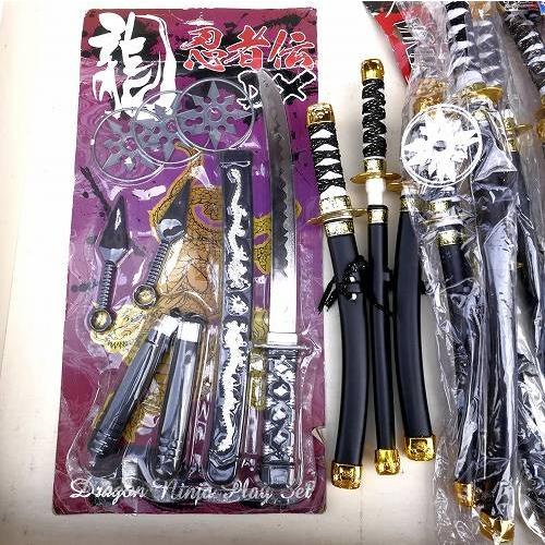 訳あり 刀 プラスチック 日本刀 忍者 侍 二刀流 玩具 まとめて 20本