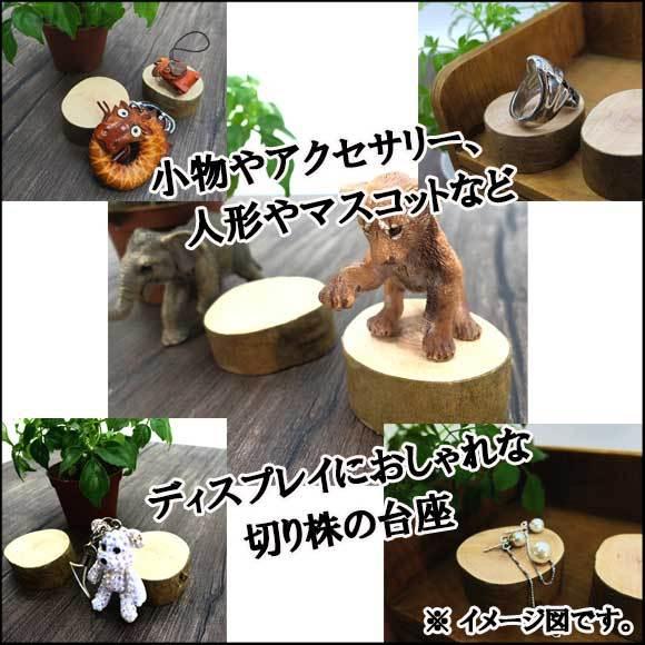 天然木の台座 ディスプレイスタンド スギの木 切り株 約7.5cm 超厚め