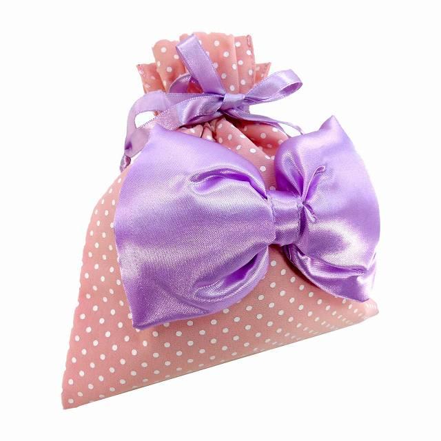 メール便ok 簡易ラッピング 大きいリボンの布製巾着袋 ピンクドット柄 Rp 011 プレゼント包装に Rp 011 バラエティ雑貨 ハッピーパッチ 通販 Yahoo ショッピング