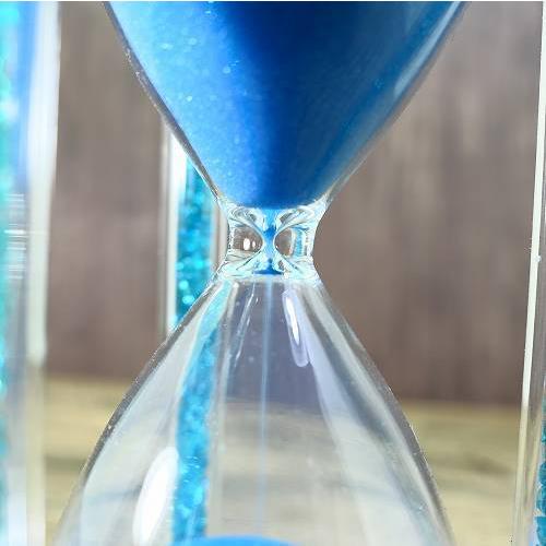 砂時計 約30分計 クリスタル ブルー ラメ ハート 神殿風 おしゃれ