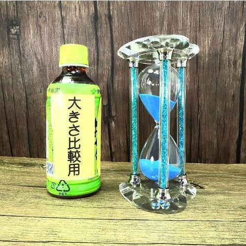砂時計 約30分計 クリスタル ブルー ラメ ハート 神殿風 おしゃれ