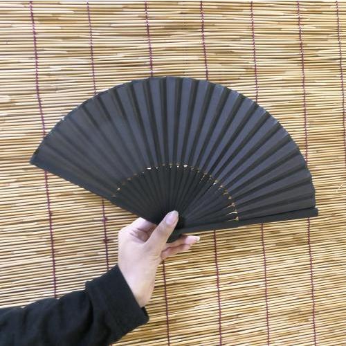 扇子 黒 無地 21cm 扇子袋付き 挿し袋付き 冠婚葬祭 おしゃれ SEN-311