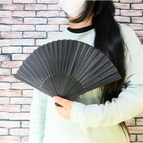 扇子 黒 無地 21cm 扇子袋付き 挿し袋付き 冠婚葬祭 おしゃれ SEN-311