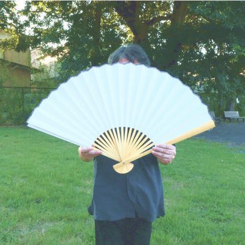 飾り扇子 ビッグ 50cm 白扇子 大きい ジャンボ 扇子 ディスプレイ