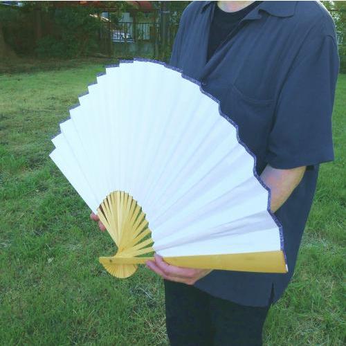 飾り扇子 ビッグ 50cm 白扇子 大きい ジャンボ 扇子 ディスプレイ