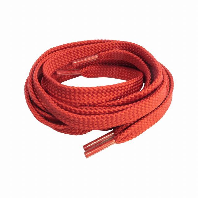 靴ひも 感動 靴紐 平紐 無地 赤 幅8mm 長さ 約120cm レッド シュー