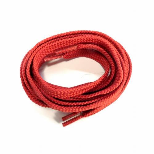 靴ひも 感動 靴紐 平紐 無地 赤 幅8mm 長さ 約120cm レッド シュー