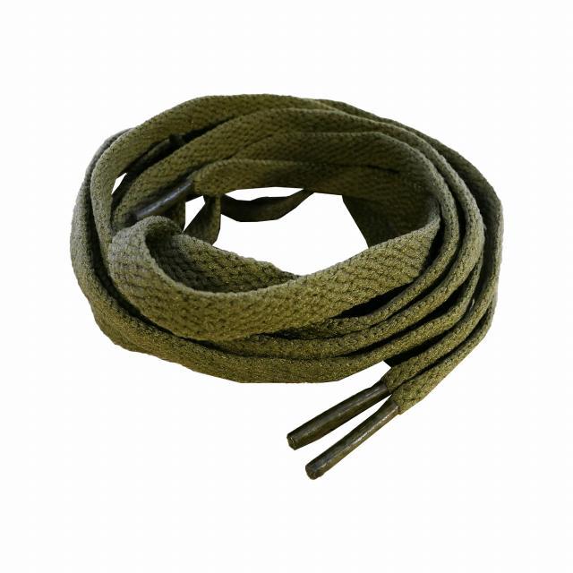 靴ひも 靴紐 平紐 無地 ミリタリー 幅8mm 長さ 約120cm カーキ