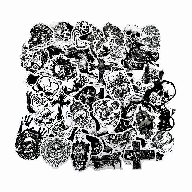 送料無料 フレークシール ドクロ 約200枚セット 福袋 てんこ盛り