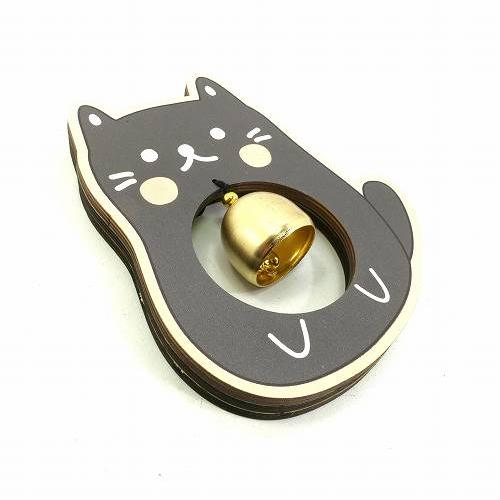 ドアベル ネコ 黒猫 木製 ドアチャイム 玄関チャイム 壁掛け 呼び鈴