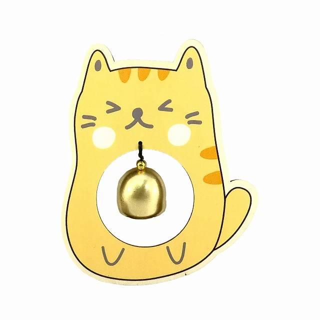ドアベル ネコ 茶トラ猫 木製 ドアチャイム 玄関チャイム 壁掛け