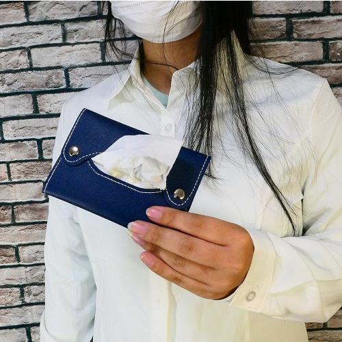 ポケットティッシュケース ラベンダー ネイビー 2個セット 携帯用