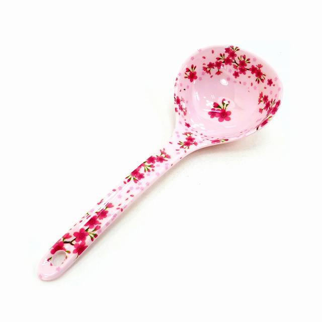 バラエティ雑貨 ハッピーパッチメラミン食器 おたま お玉 小 さくら 桜柄 花柄 ソースレードル カトラリー おしゃれ かわいい Tw 74 宅配便のみ 日本の職人技