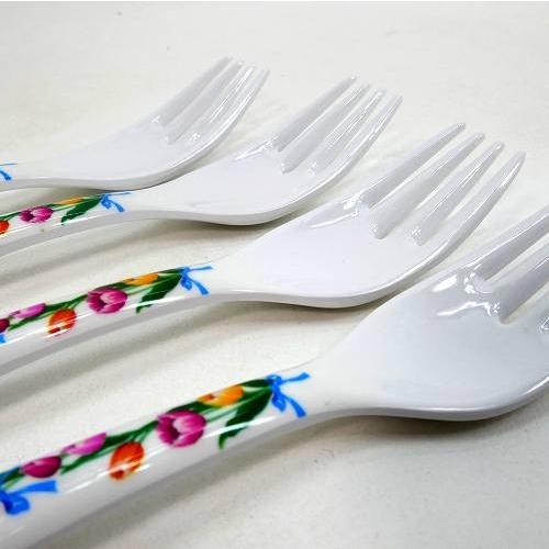 メラミン食器 フォーク チューリップ柄 4本セット 花柄 テーブル
