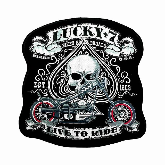 ワッペン 大きい アイロン 刺繍 ラッキー7 ドクロ バイク ビッグ パッチワーク Wf 073 送料無料 Wf 073 バラエティ雑貨 ハッピーパッチ 通販 Yahoo ショッピング