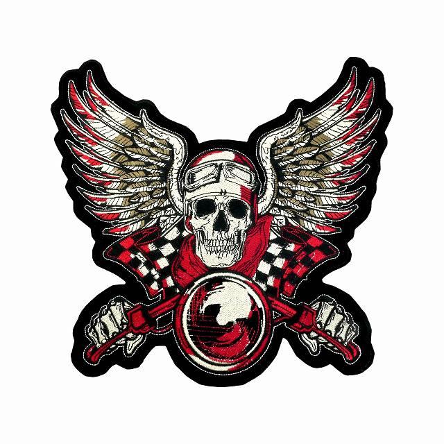 ワッペン 大きい アイロン 刺繍 バイク ドクロ ライダー ビッグ パッチワーク Wf 074 送料無料 Wf 074 バラエティ雑貨 ハッピーパッチ 通販 Yahoo ショッピング