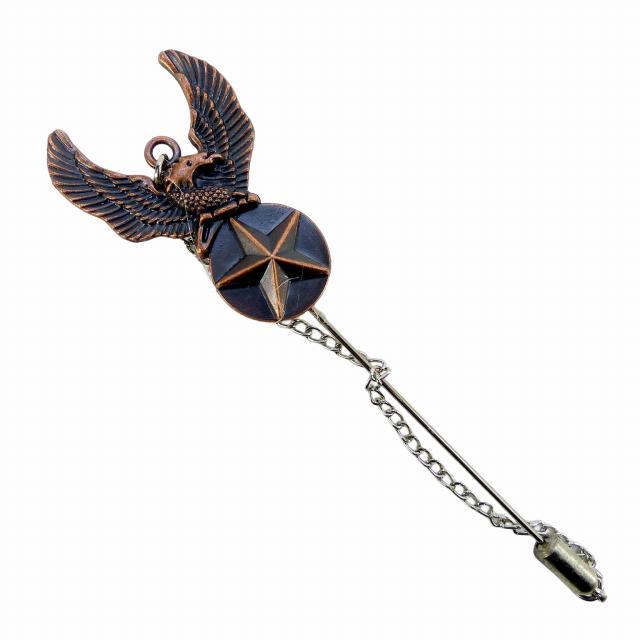 ピンブローチ ストールピン ミリタリー 飾りピン メンズ チェーン付