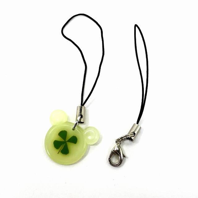 四葉 クローバー ストラップ 本物の四つ葉入り ストラップ1本おまけ