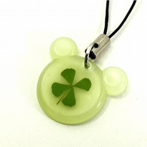 四葉 クローバー ストラップ 本物の四つ葉入り ストラップ1本おまけ