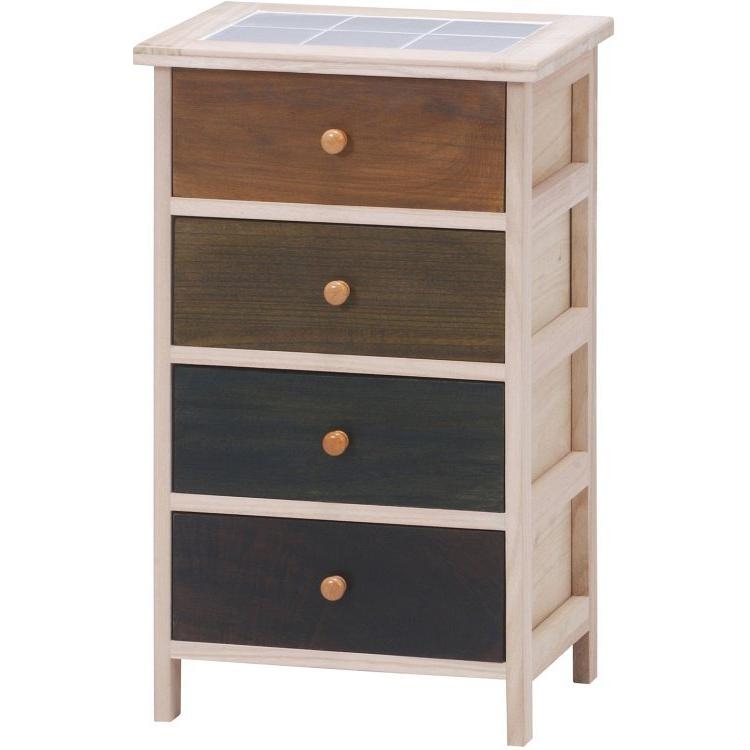 チェスト おしゃれ 4段 桐製 幅40×奥行30×高さ67cm