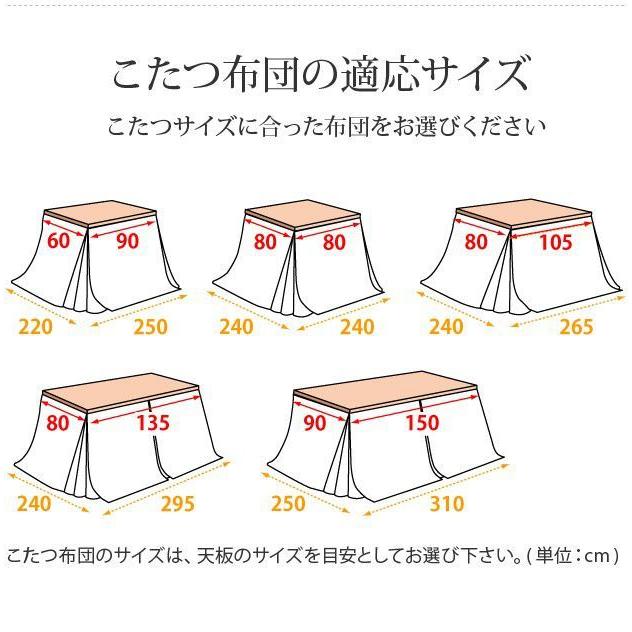 ダイニングこたつ布団 正方形 おしゃれ ダイニングこたつ用掛布団 80×80cmこたつ用（240×240cm） 省スペース｜happyrepo｜08