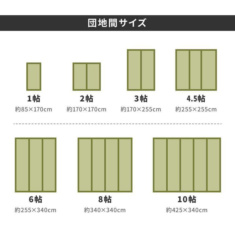 (タイムセール中) ラグマット 8畳 340×340 団地間 夏 い草 畳マット