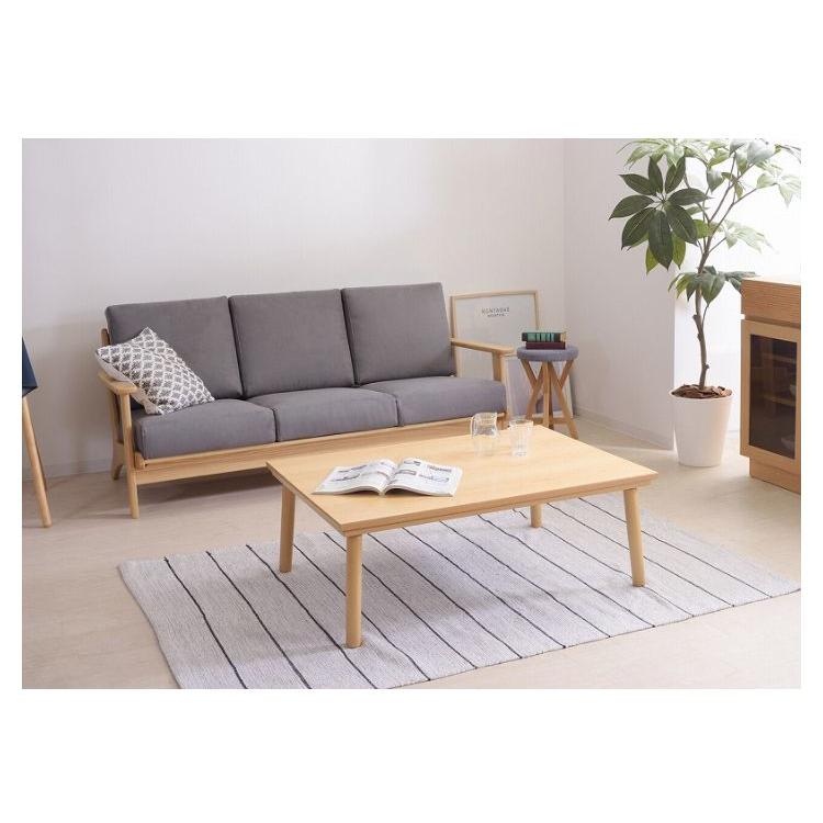 こたつテーブル 長方形 105×75cm フラットヒーター おしゃれ 天然木製の画像
