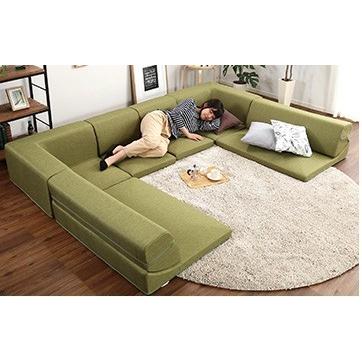 ローソファ コーナー L字 こたつ おしゃれ 3人掛け ファブリック