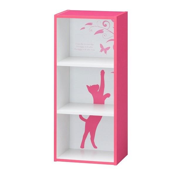 カラーボックス おしゃれ 3段 ねこ かわいい ピンク Dssr 収納 ベッド ソファーのhappyrepo 通販 Yahoo ショッピング