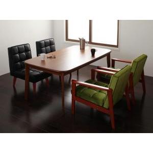 ダイニングテーブルセット 4人掛け おしゃれ 5点セット(テーブル160+1Pソファ2脚+チェア2脚) ソファダイニング