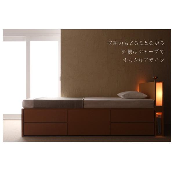(タイムセール中) (組立設置付) 付き収納付きチェストベッド セミシングル フレームのみ