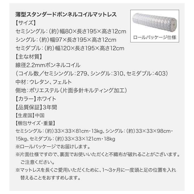 (お客様組立) フラットヘッド跳ね上げ収納ベッド セミシングル ベッドフレームのみ深さラージ_18