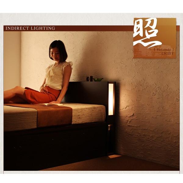 組立設置付) ガス圧式跳ね上げ収納ベッド セミダブル マットレス付き