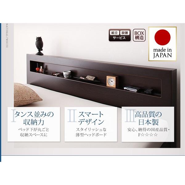 (お客様組立) 収納付きチェストベッド セミシングル マットレス付き 薄型プレミアムポケットコイル_2