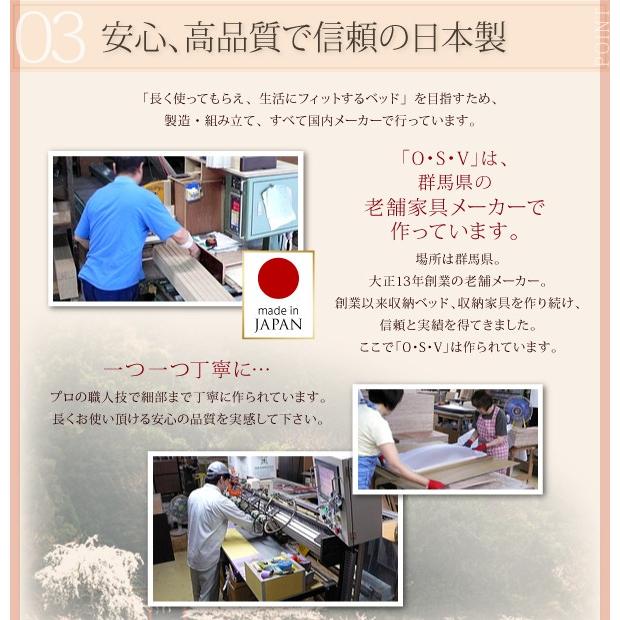 (組立設置付) 大容量収納付きすのこベッド シングル マットレス付き 薄型スタンダードボンネルコイル 深さラージ_9