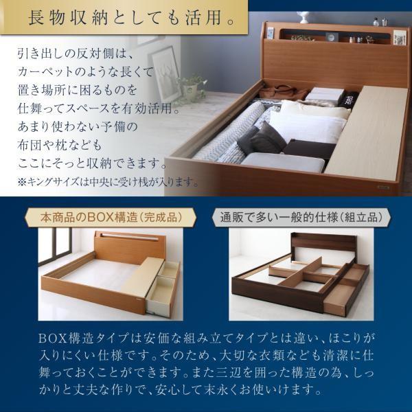 クイーンサイズベッド マットレス付き ボンネルコイル 高級アルダー材収納ベッド クイーン ライトタイプ_14