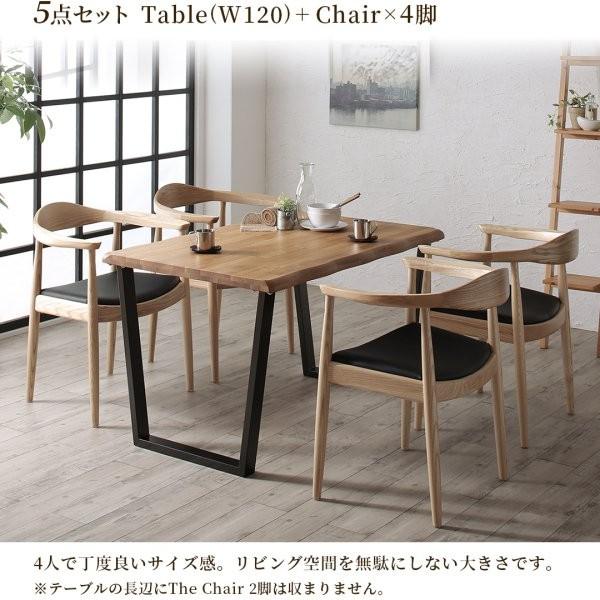 ダイニングテーブルセット 2人用 おしゃれ 3点セット(テーブル幅120+チェア×2) 天然木オーク無垢材_14