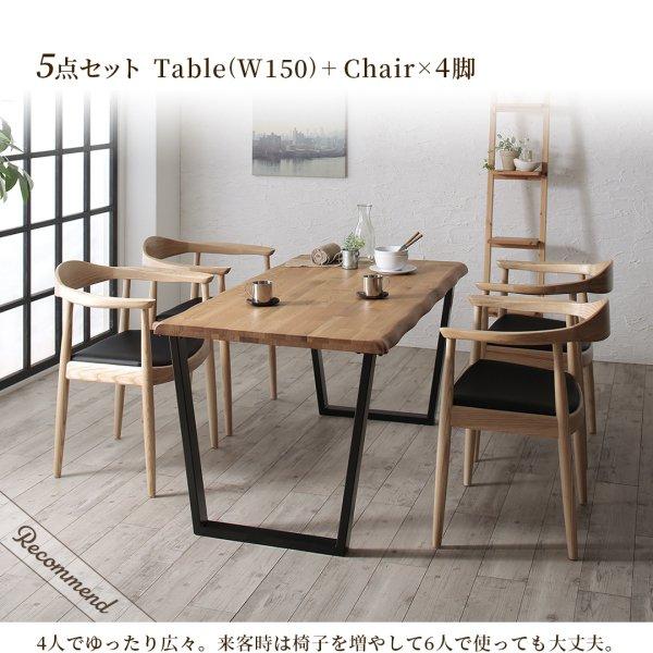 ダイニングテーブルセット 2人用 おしゃれ 3点セット(テーブル幅120+チェア×2) 天然木オーク無垢材_15