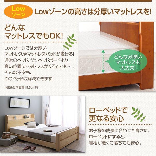直売一掃 すのこベッド ダブル マットレス付き スタンダードポケットコイル 6段階高さ調節 コンセント付超頑丈天然木ベッド ダブルベッド