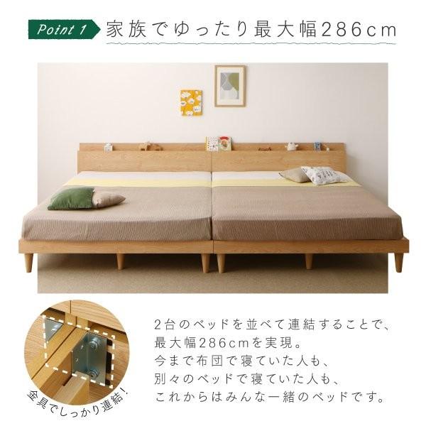 (タイムセール中) 連結ベッド ワイドキング220(S+SD) マットレス付き スタンダードボンネルコイル 棚コンセント付き すのこツインベッド ワイドキングベッド_3