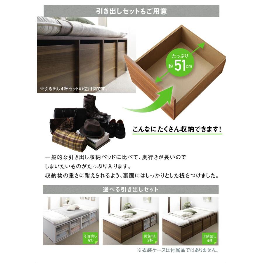 収納付きベッド シングル ベッドフレームのみ 引き出しなし/ハイタイプ