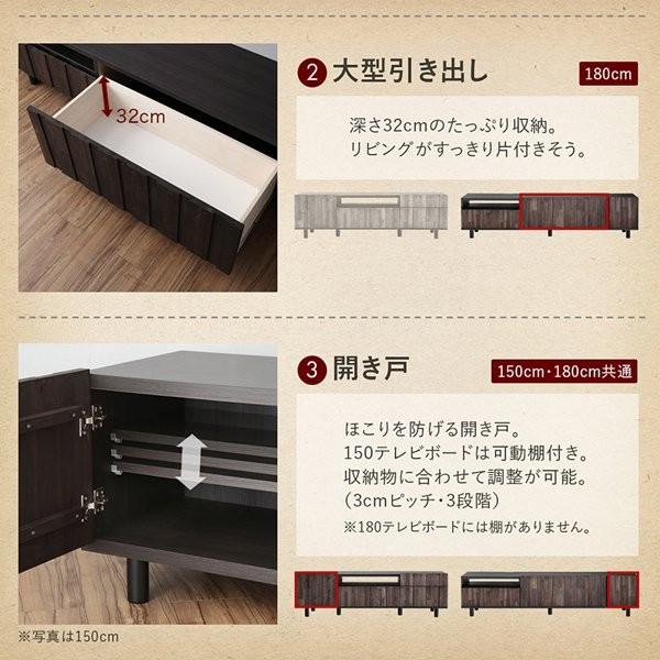 新入荷 テレビ台 ローボード おしゃれ 180cm 45インチ/50インチ/55インチ/58インチ/60インチ/65インチ 国産完成品 古木風 【UOI9301378516】(32859円)