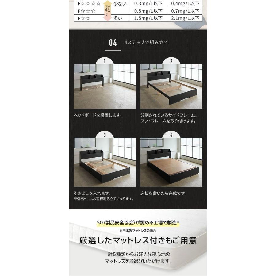 ダブルベッド マットレス付き 海外製ボンネルコイル 引き出し収納付き_6