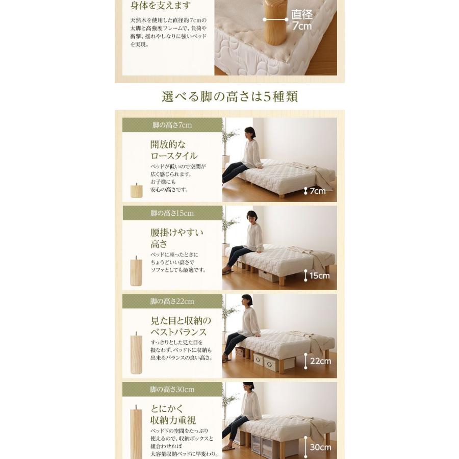 通常丈セミシングル 分割型ポケットコイル 脚22cm 組立設置付き 【極】