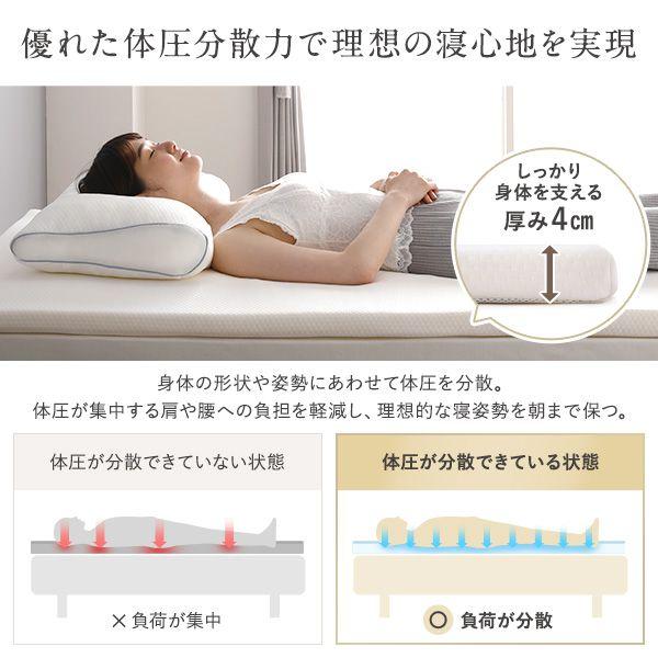 マットレス 低反発 98×198cm シングル＆まくらセット 日本製 抗菌 体圧分散 高密度 敷き布団_3