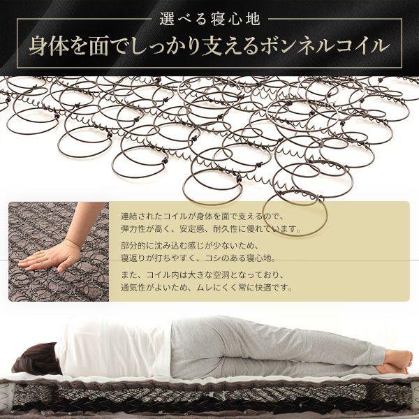 シングル ポケットコイル 通常丈 ブラック 20cm脚 【ボンネルコ】