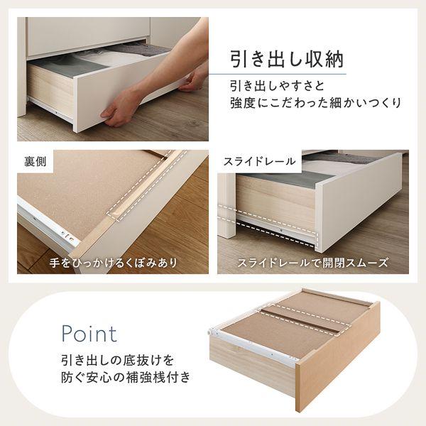 (タイムセール中) すのこベッド ショート丈セミシングル マットレス付き 日本製薄型ポケットコイル 収納付き お客様組立_5
