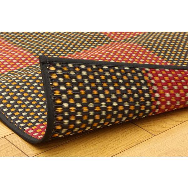 ラグマット 夏用 い草ラグ 江戸間3畳 約174×261cm ござ 抗菌 レッド_16