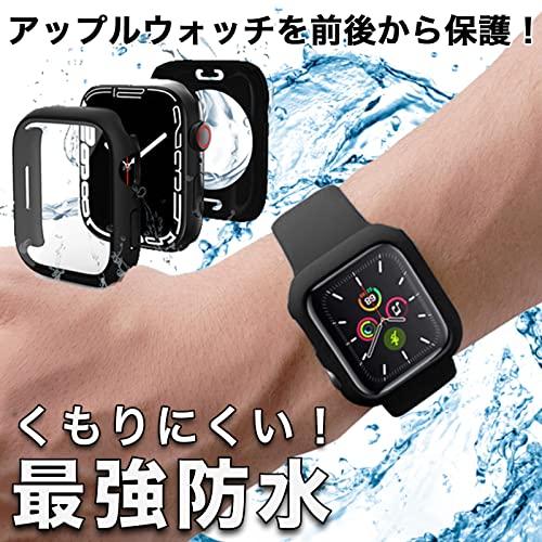 AriRi アップルウォッチ カバー ケース 2in1 完全防水 40mm 41mm 44mm 45mm (41mm, ブラック)｜happyrich1524｜02